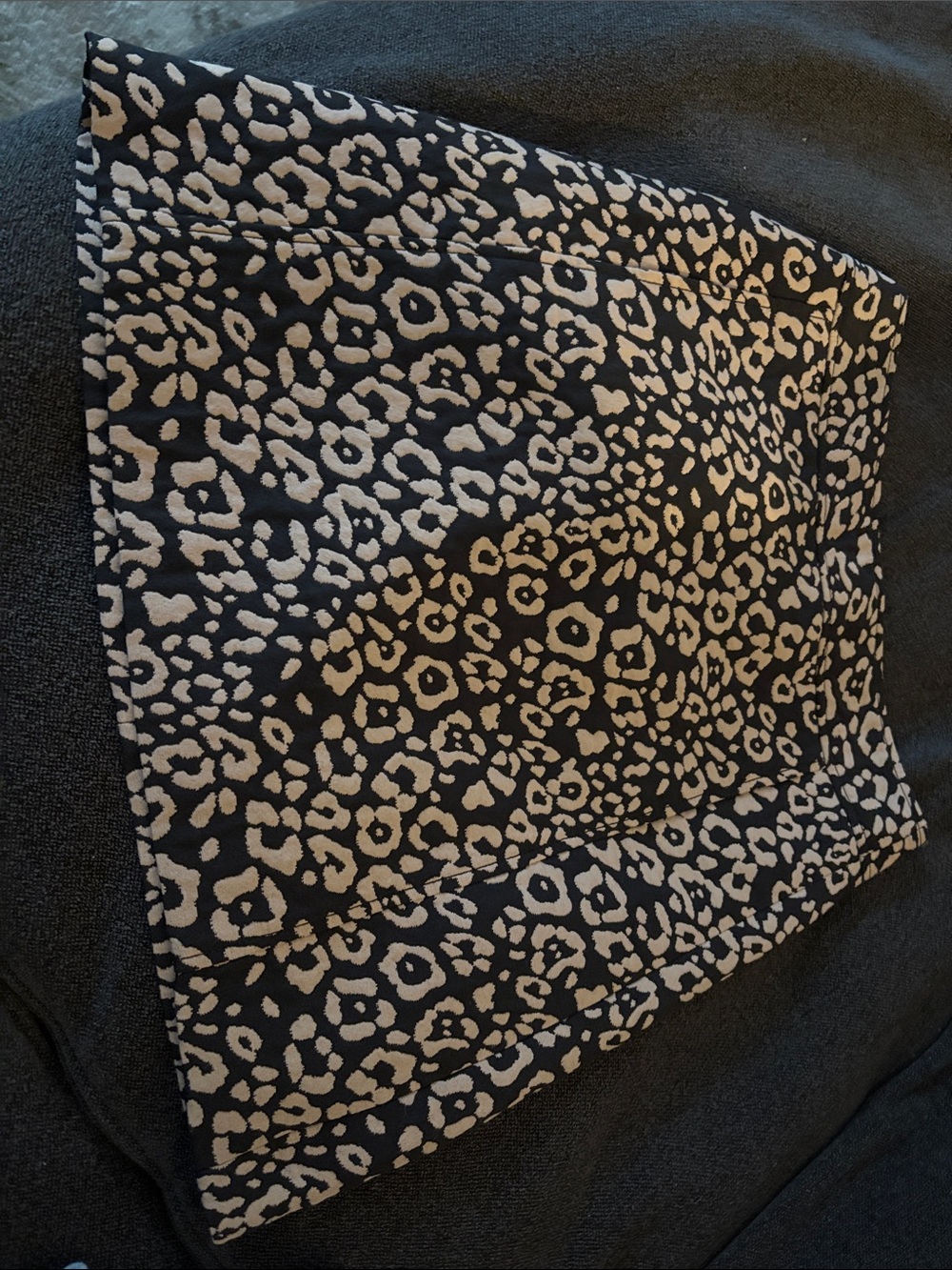 Loft Women’s Black and Beige Leopard Print Jeans Skirt